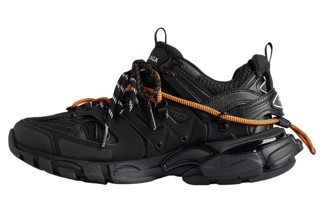 BALENCIAGA TRACK TRAIL LACES IN BLACK / ORANGE