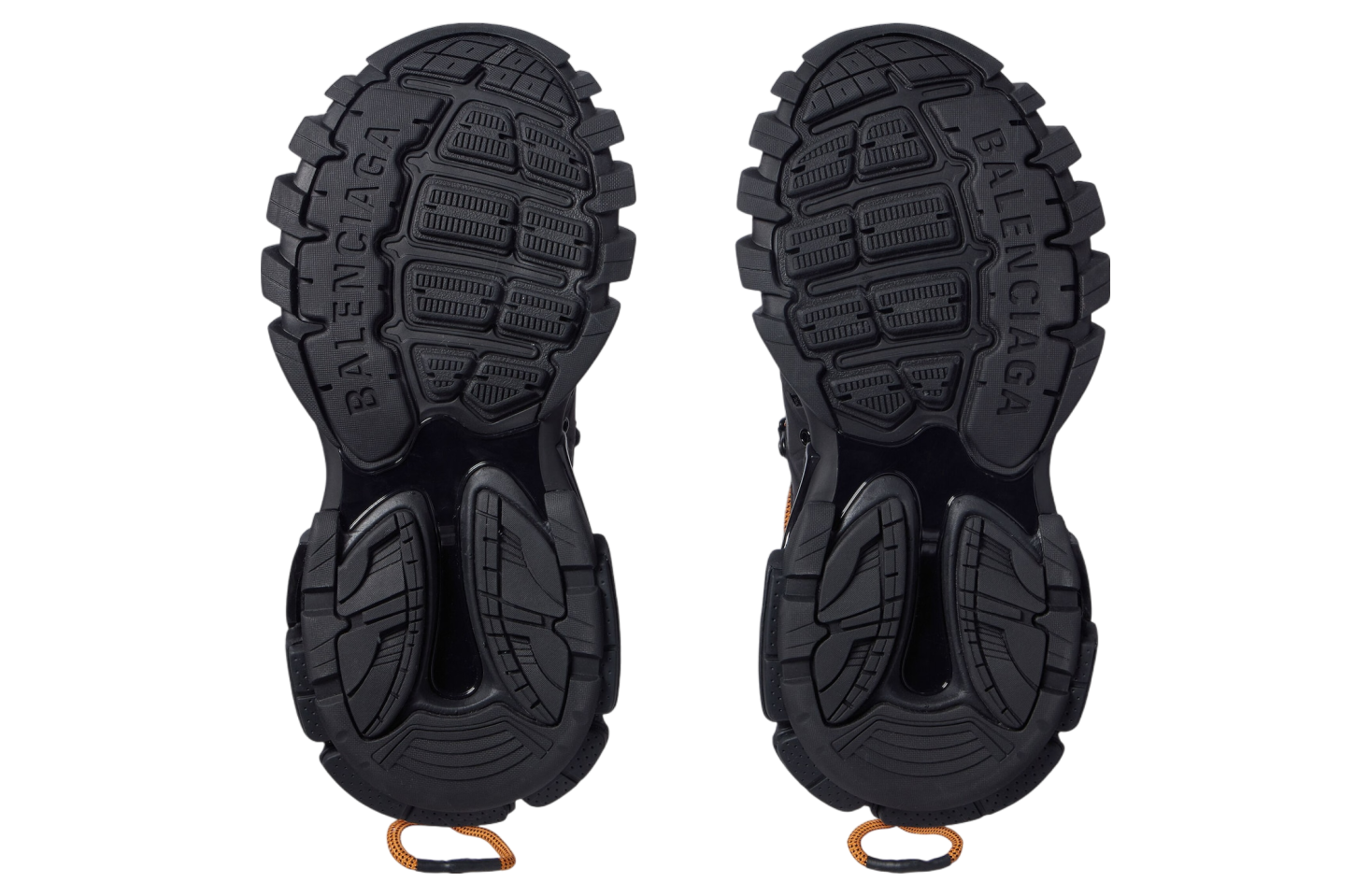 BALENCIAGA TRACK TRAIL LACES IN BLACK / ORANGE