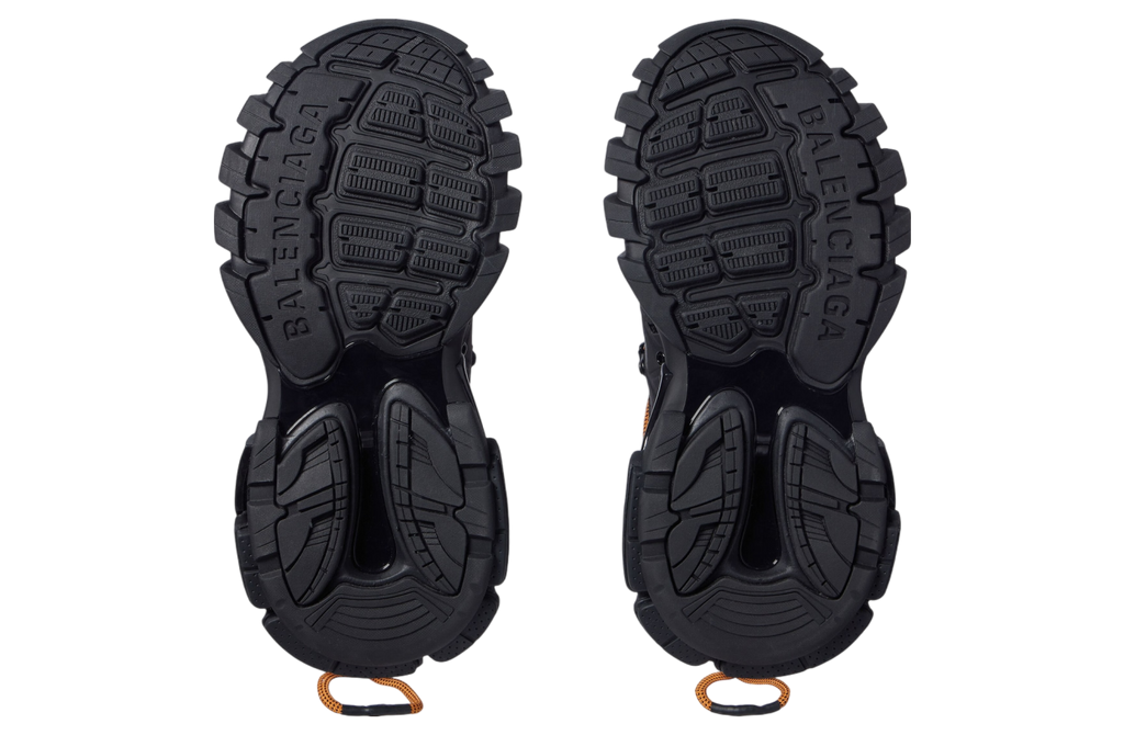 BALENCIAGA TRACK TRAIL LACES IN BLACK / ORANGE