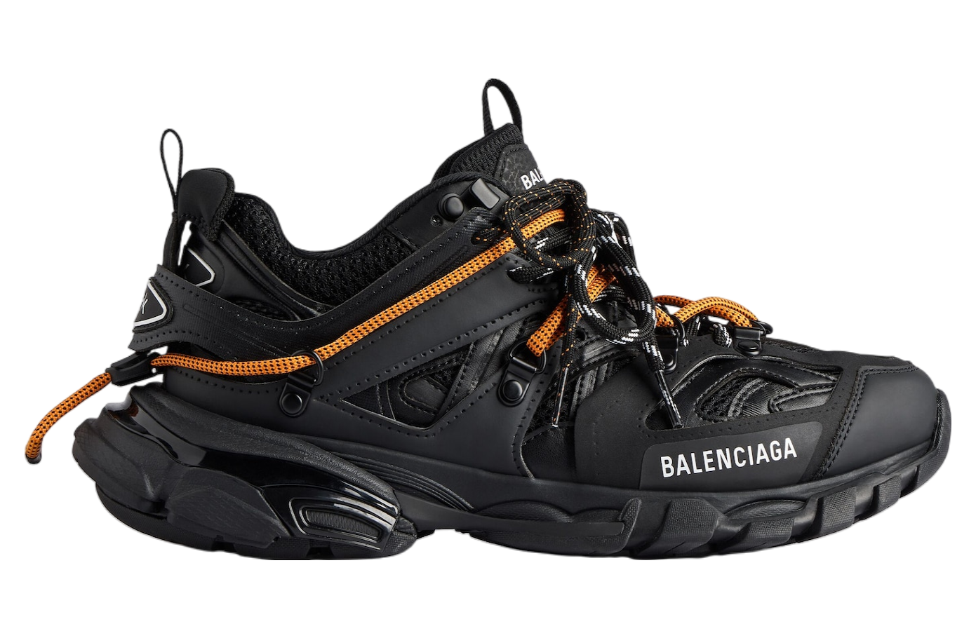 BALENCIAGA TRACK TRAIL LACES IN BLACK / ORANGE