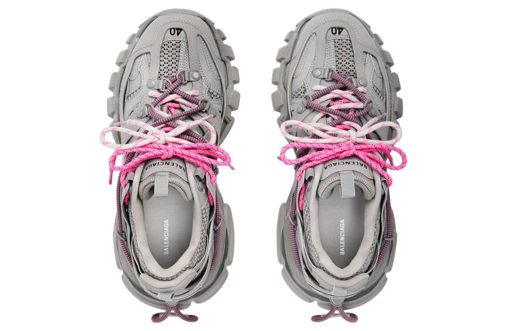 BALENCIAGA TRACK TRAIL LACES 'GREY / PINK'