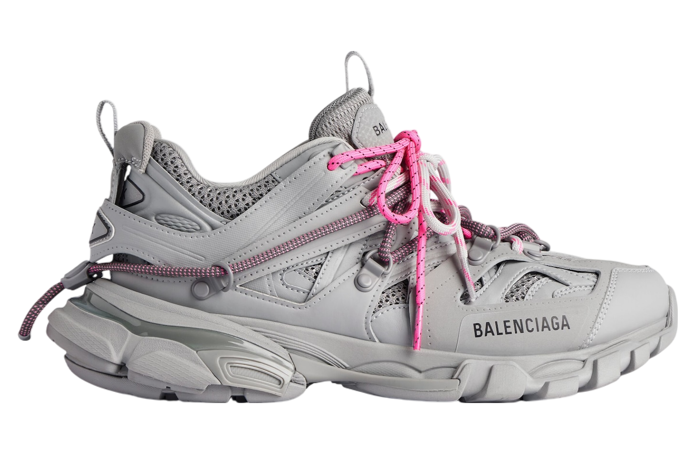 BALENCIAGA TRACK TRAIL LACES 'GREY / PINK'