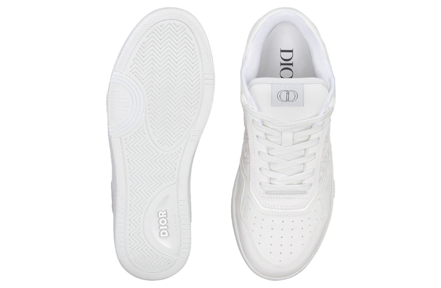 DIOR B27 LOW WHITE GRAINED CALFSKIN / WHITE GRAVITY LEATHER