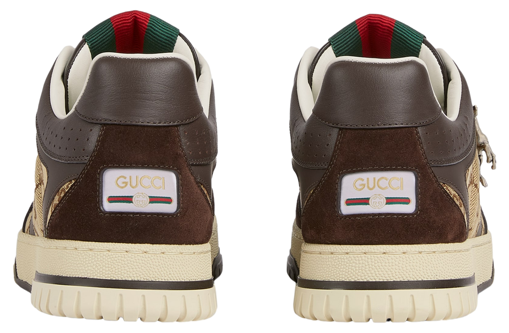 GUCCI RE-WEB SNEAKER IN DARK BROWN LEATHER