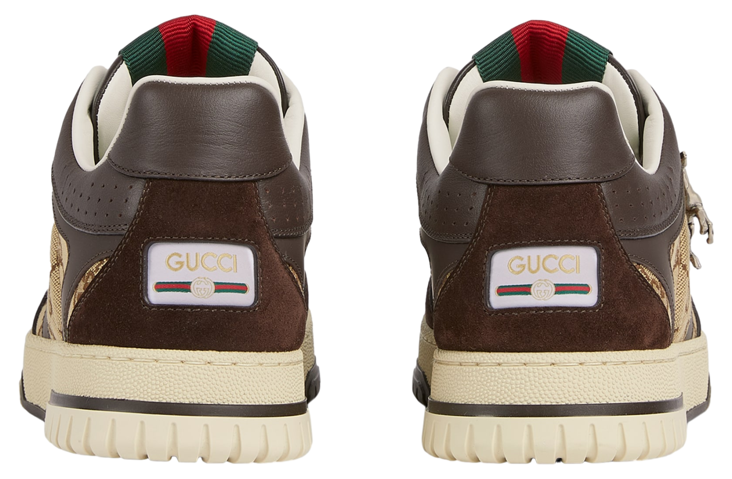GUCCI RE-WEB SNEAKER IN DARK BROWN LEATHER