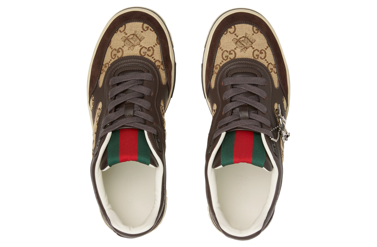GUCCI RE-WEB SNEAKER IN DARK BROWN LEATHER