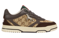 GUCCI RE-WEB SNEAKER IN DARK BROWN LEATHER