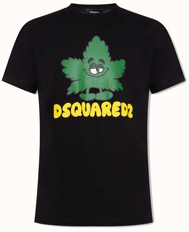 DSQUARED2 LOGO GREEN LEAF T-SHIRT