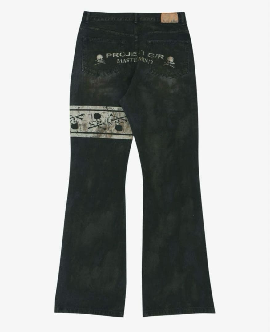 PROJECT G/R MASTERMIND  FLARED DENIM PANTS - BLACK