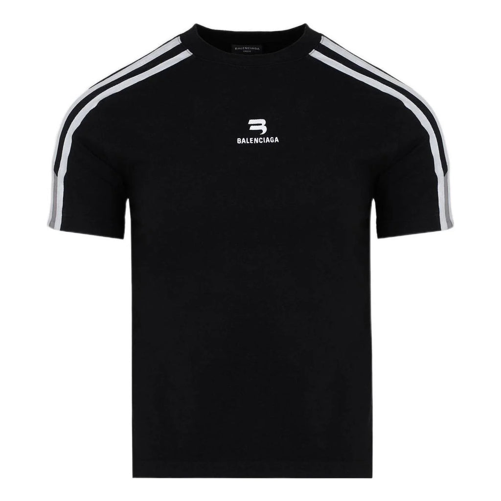 BALENCIAGA SPORTY B SHRUNK T-SHIRT 'BLACK WHITE'