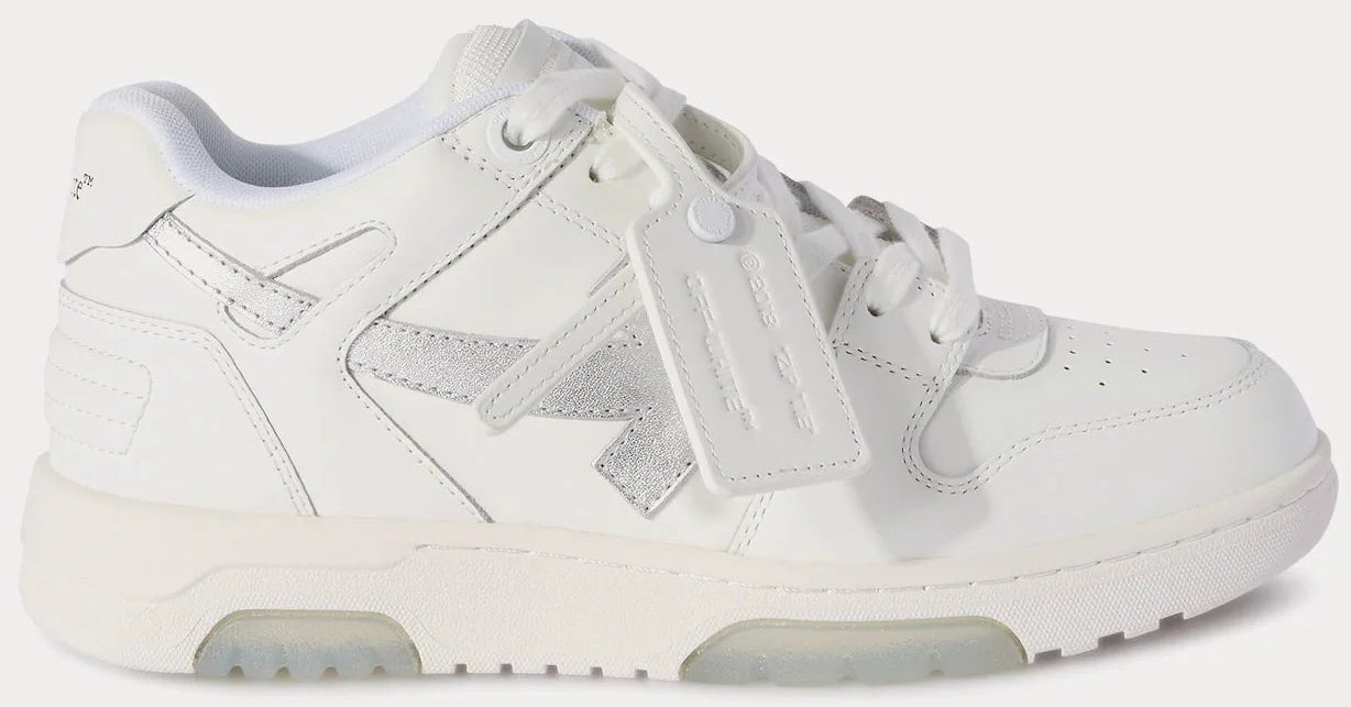 OFF-WHITE OUT OF OFFICE CALF LEATHER “WHITE / SILVER” LOW TOP SNEAKERS