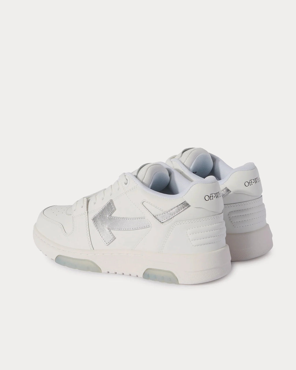 OFF-WHITE OUT OF OFFICE CALF LEATHER “WHITE / SILVER” LOW TOP SNEAKERS