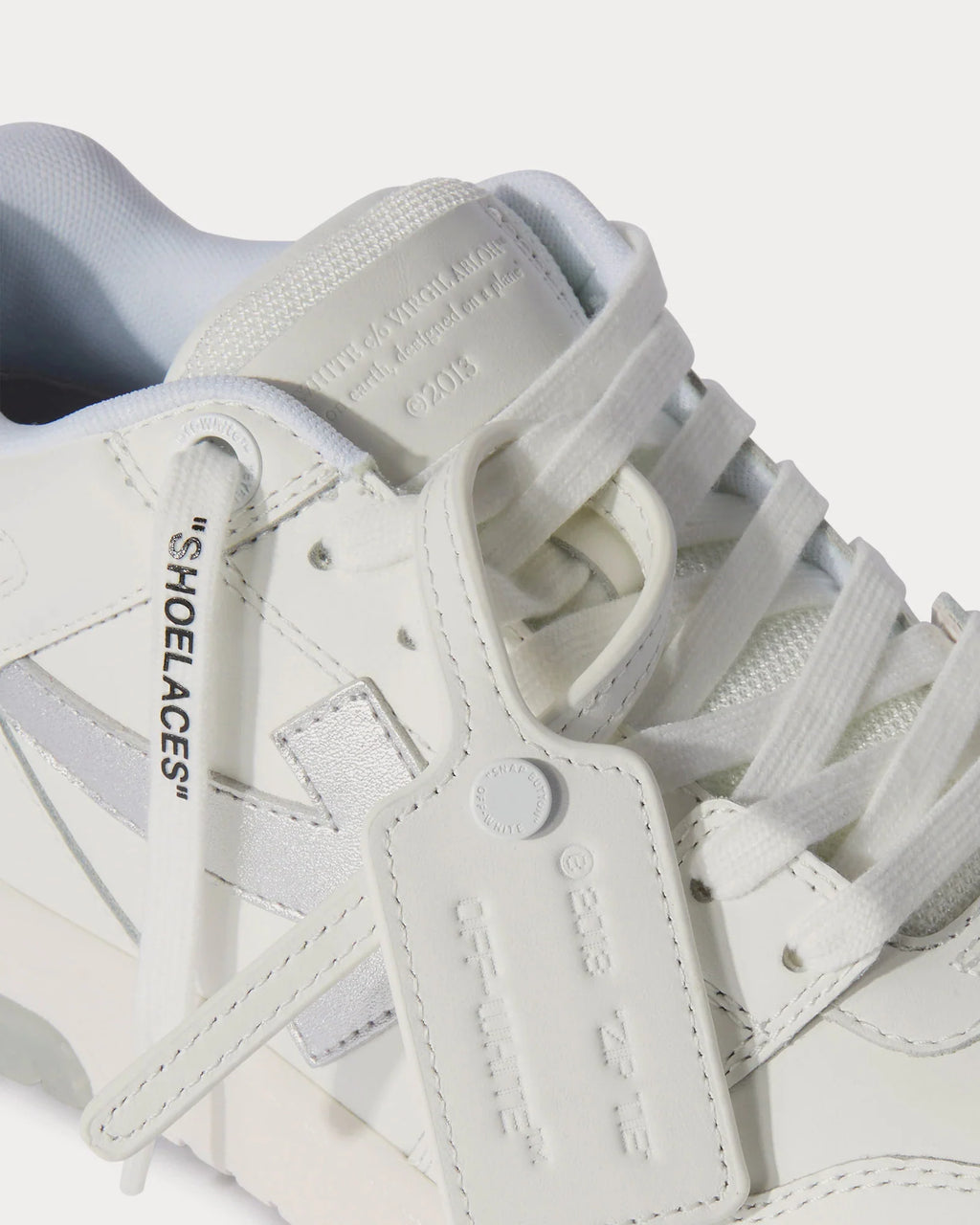 OFF-WHITE OUT OF OFFICE CALF LEATHER “WHITE / SILVER” LOW TOP SNEAKERS