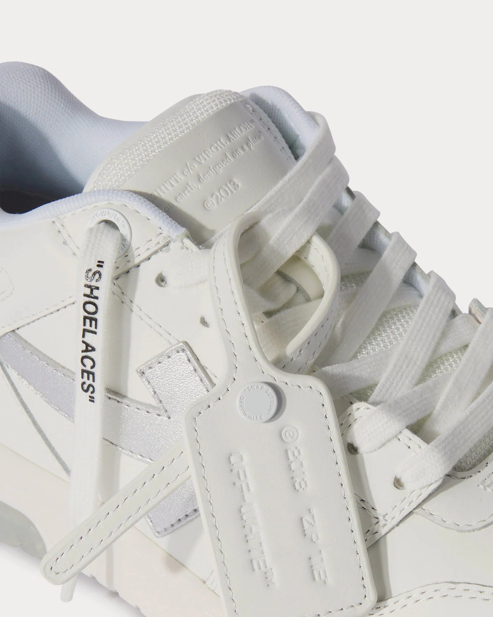 OFF-WHITE OUT OF OFFICE CALF LEATHER “WHITE / SILVER” LOW TOP SNEAKERS
