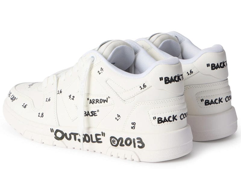 OFF-WHITE OUT OF OFFICE GRAFFITI OUTSOLE LOW TOPS WHITE