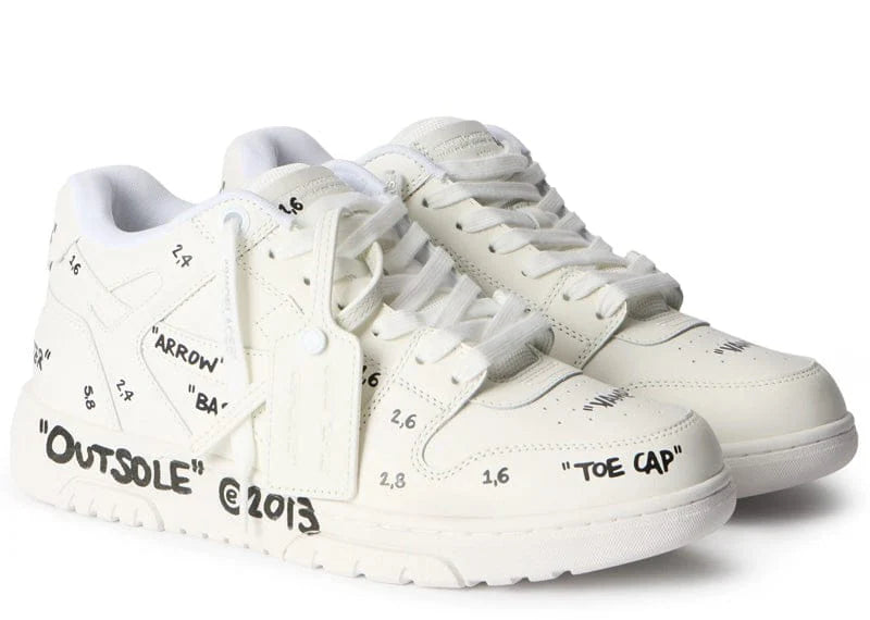 OFF-WHITE OUT OF OFFICE GRAFFITI OUTSOLE LOW TOPS WHITE