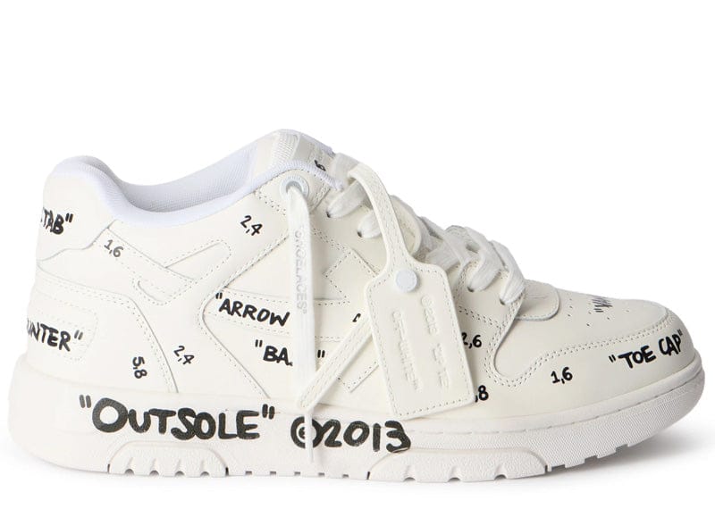 OFF-WHITE OUT OF OFFICE GRAFFITI OUTSOLE LOW TOPS WHITE