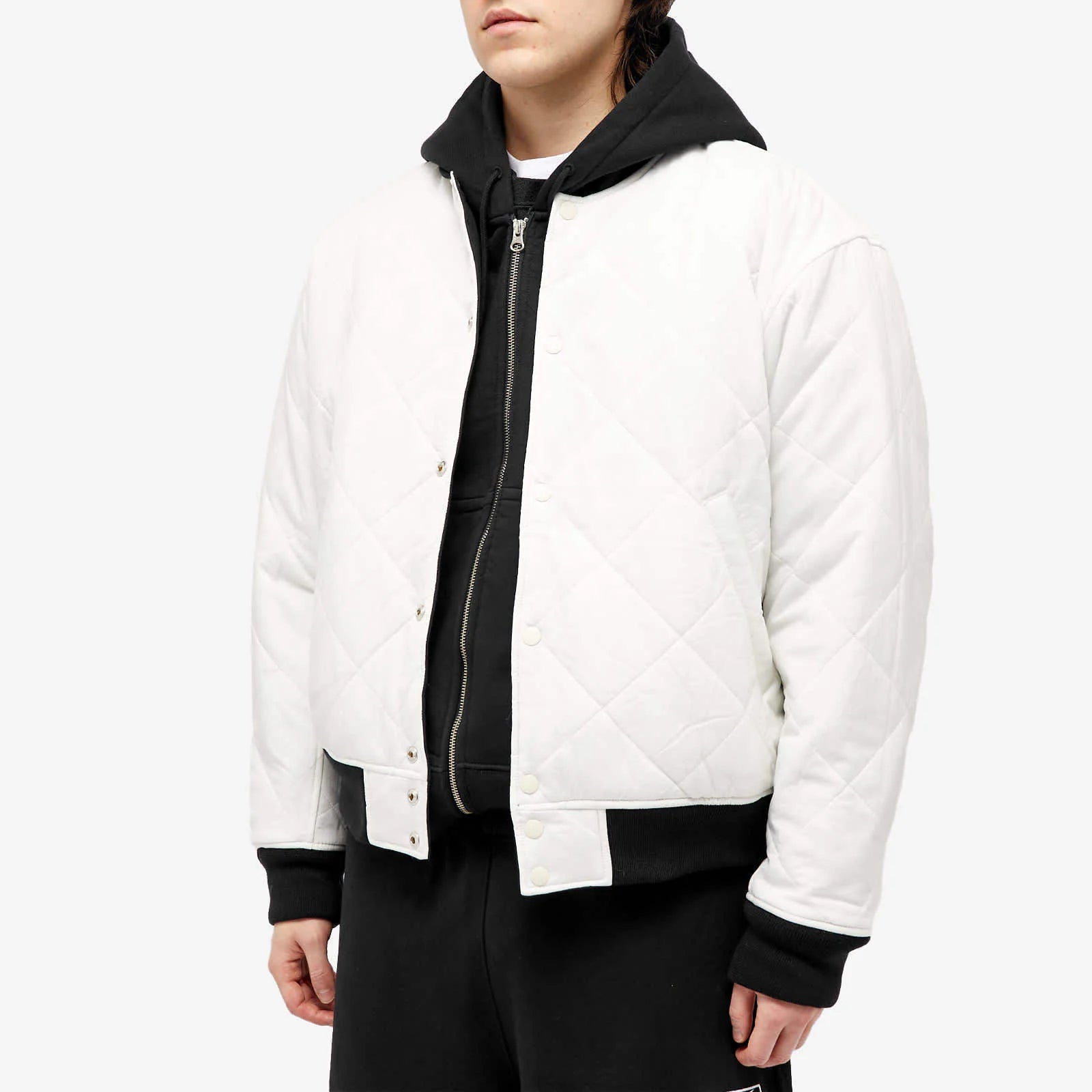 STUSSY X NIKE REVERSIBLE VARSITY JACKET MEDIUM BLACK/SAIL
