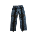 THUG CLUB MOHICAN LEATHER DENIM PANTS BLUE BLACK - 24FW