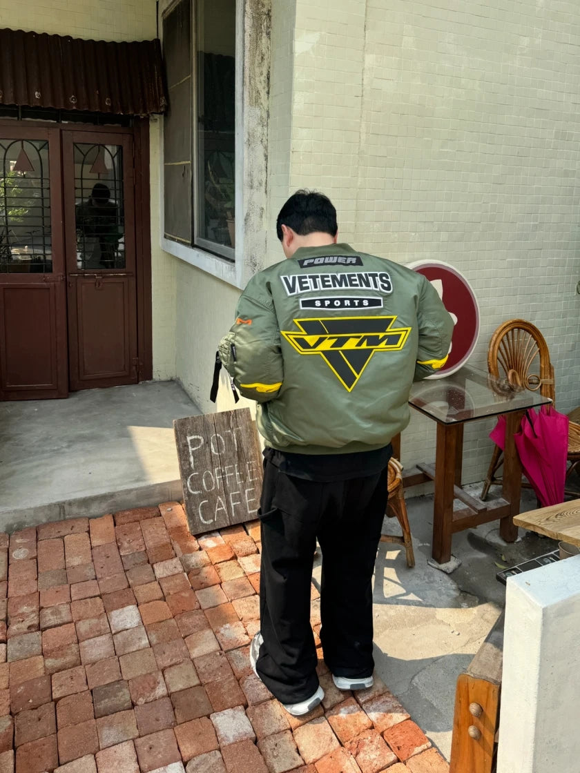 VETEMENTS RACING LOGO BOMBER GREEN