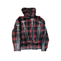 THUG CLUB ARAB SWORD FLANNEL ZIP-UP RED
