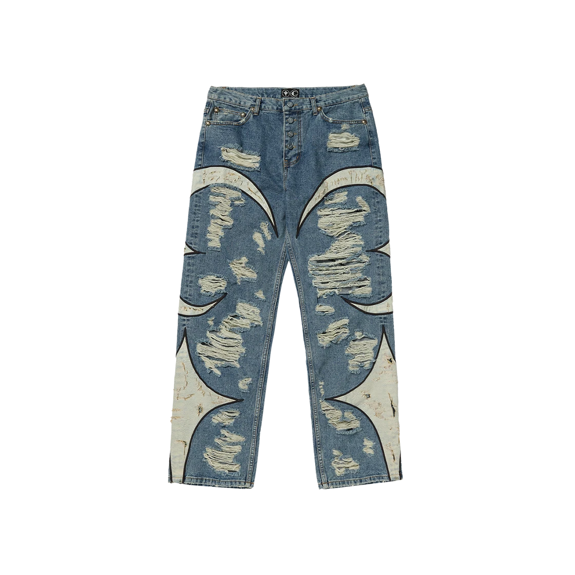THUG CLUB TC LEATHER WASHING DENIM PANTS (WAR VER.) BLUE - 24FW