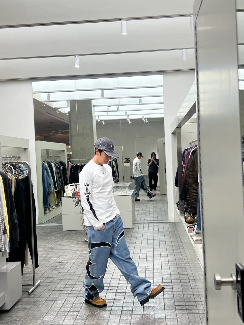 THUG CLUB TC LEATHER WASHING DENIM PANTS