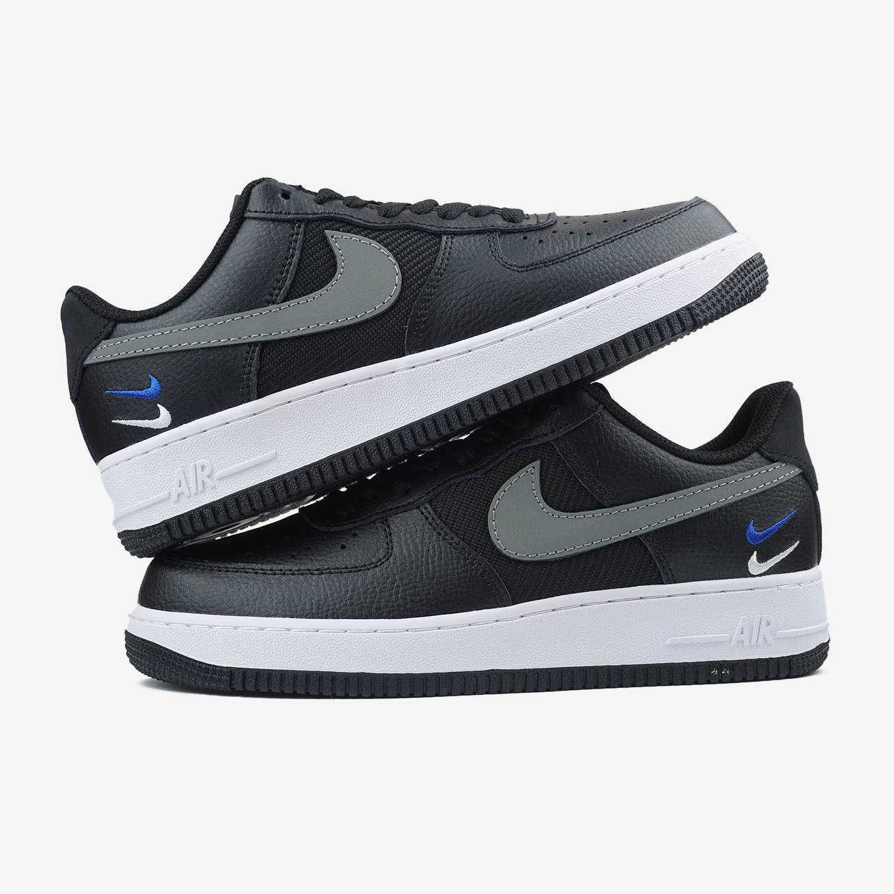 NIKE AIR FORCE 1 LOW SE MINI SWOOSH CASUAL SHOES BLACK