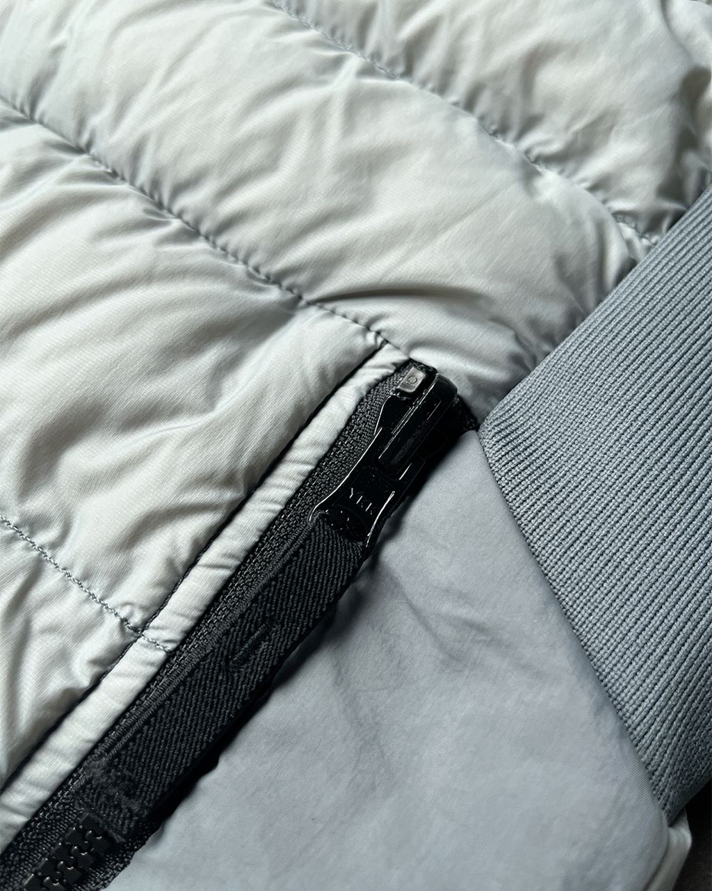 STONE ISLAND GARMENT DYED MICRO YARN DOWN GILET LIGHT GREY