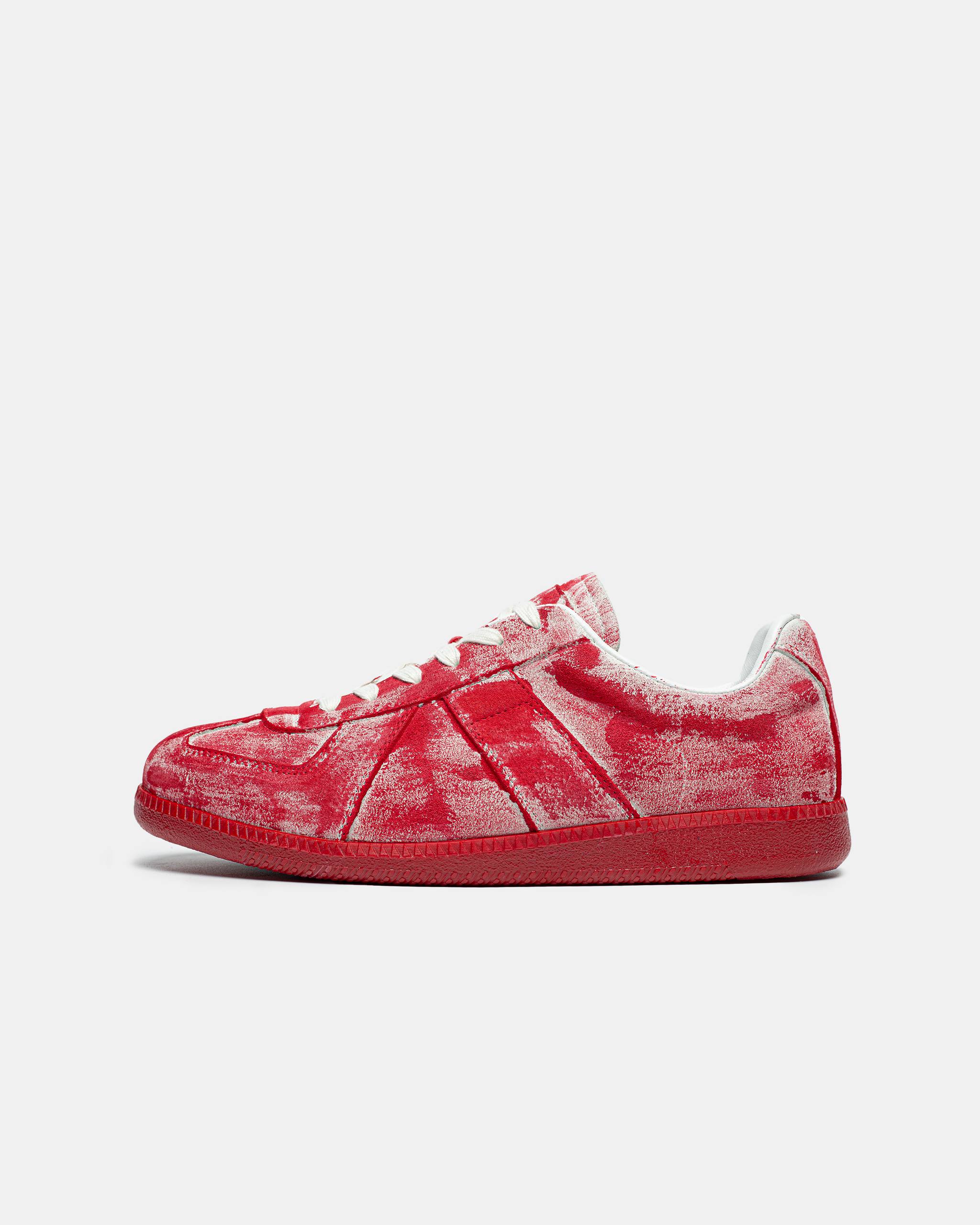 MAISON MARGIELA REPLICA LOW TOP SNEAKER IN "PAINTED RED"