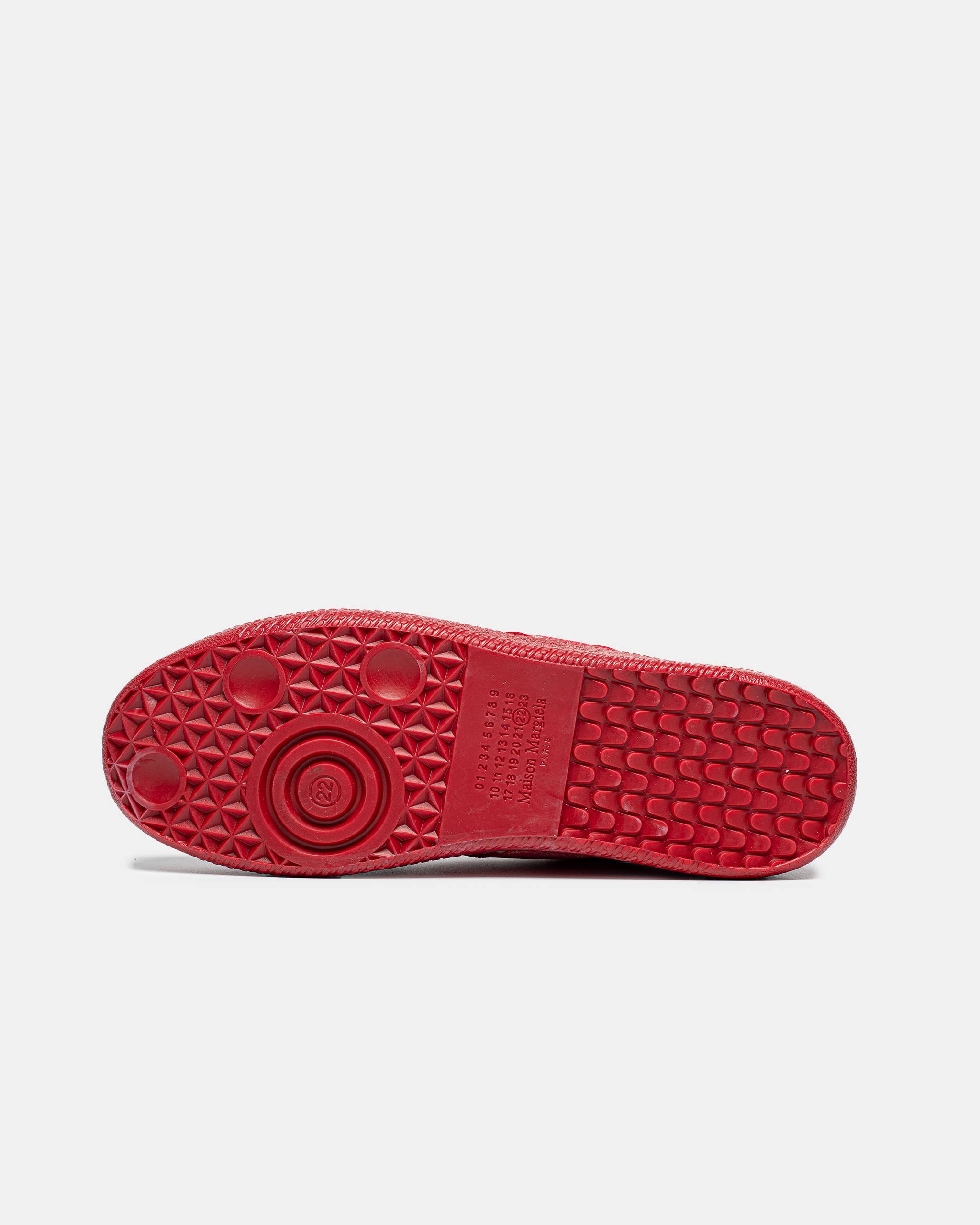 MAISON MARGIELA REPLICA LOW TOP SNEAKER IN "PAINTED RED"