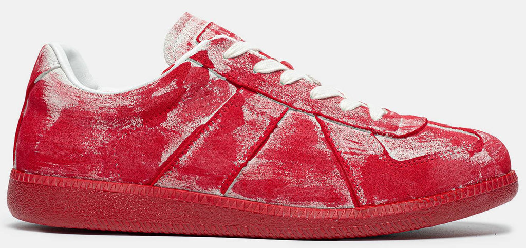 MAISON MARGIELA REPLICA LOW TOP SNEAKER IN "PAINTED RED"
