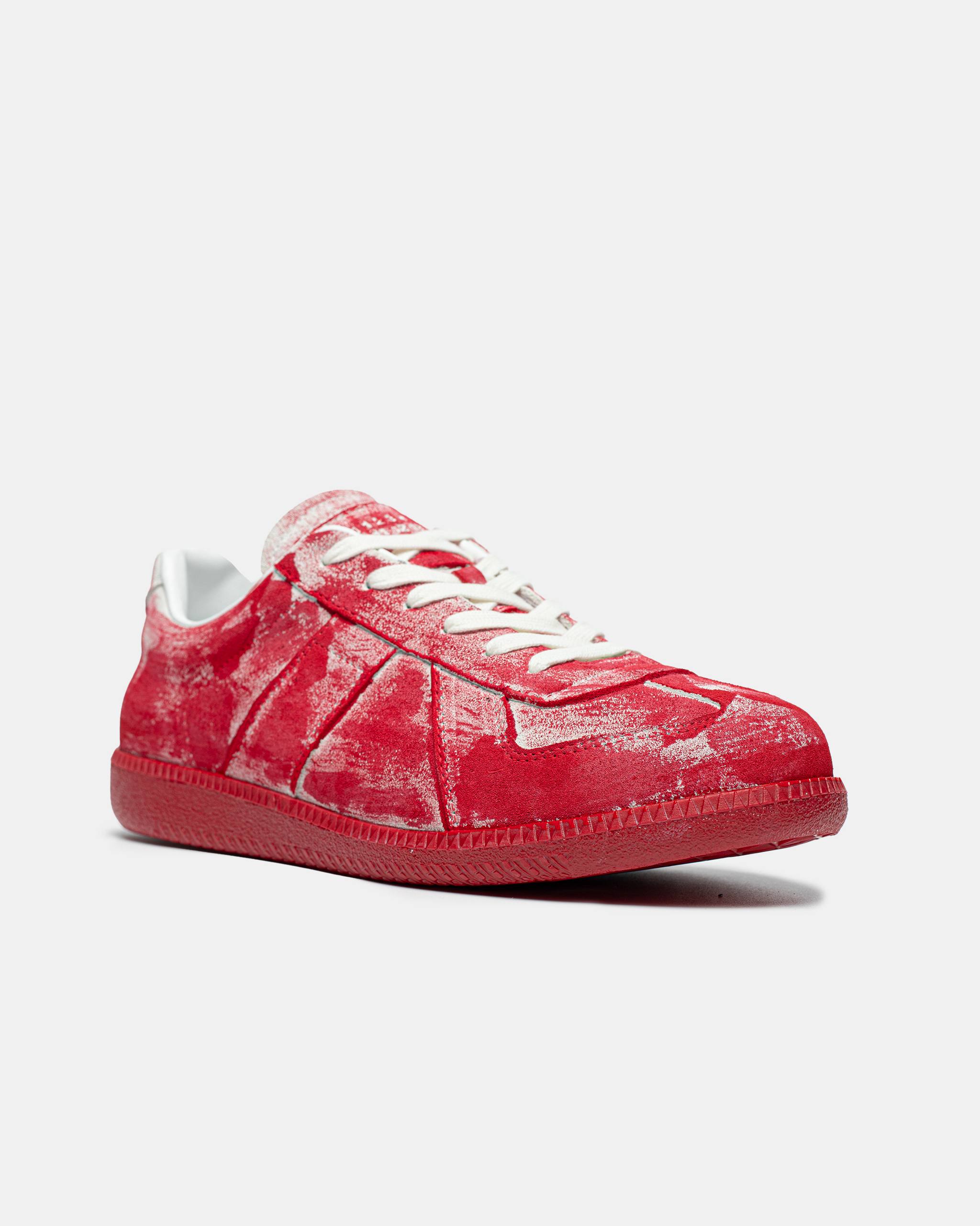 MAISON MARGIELA REPLICA LOW TOP SNEAKER IN "PAINTED RED"