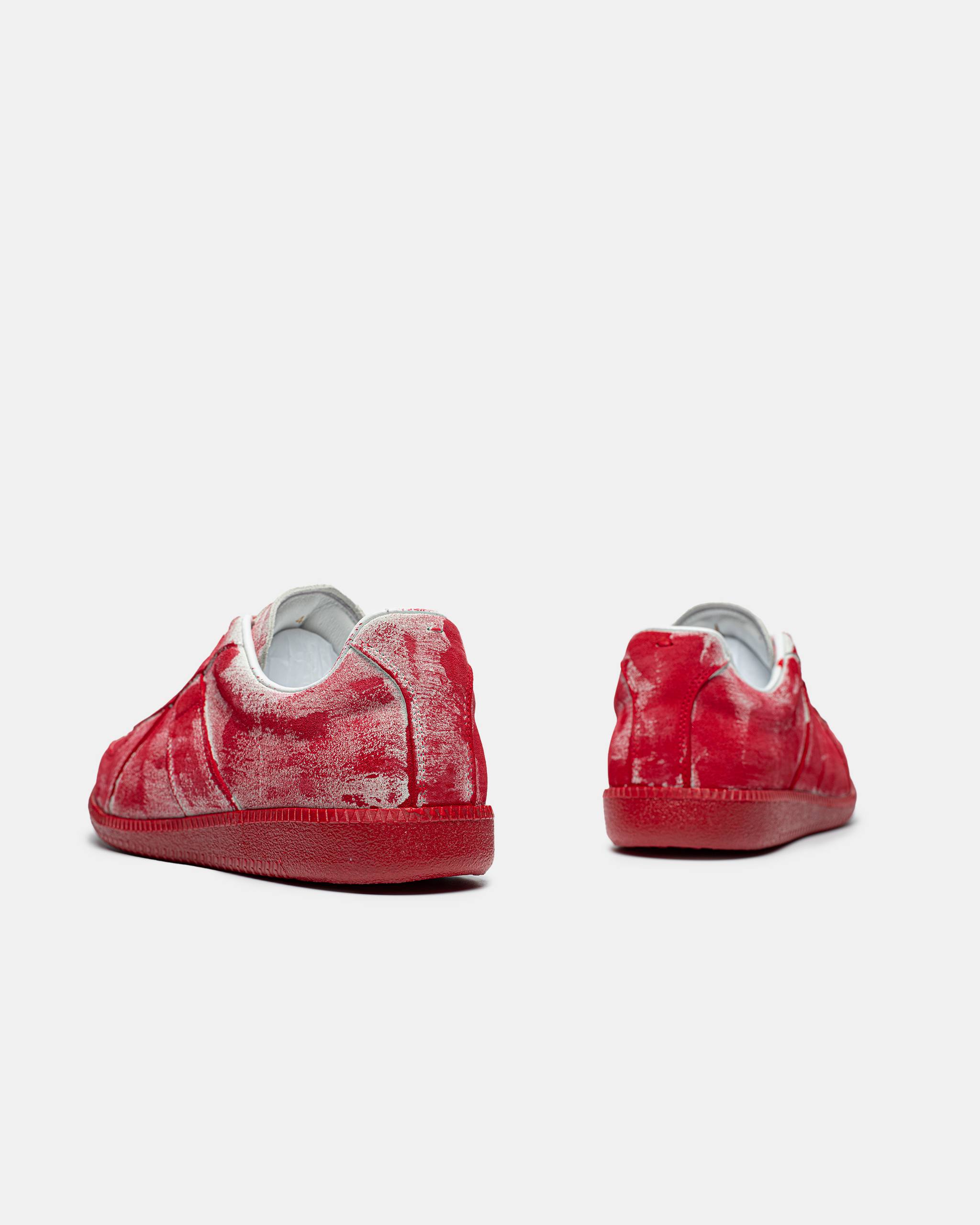 MAISON MARGIELA REPLICA LOW TOP SNEAKER IN "PAINTED RED"