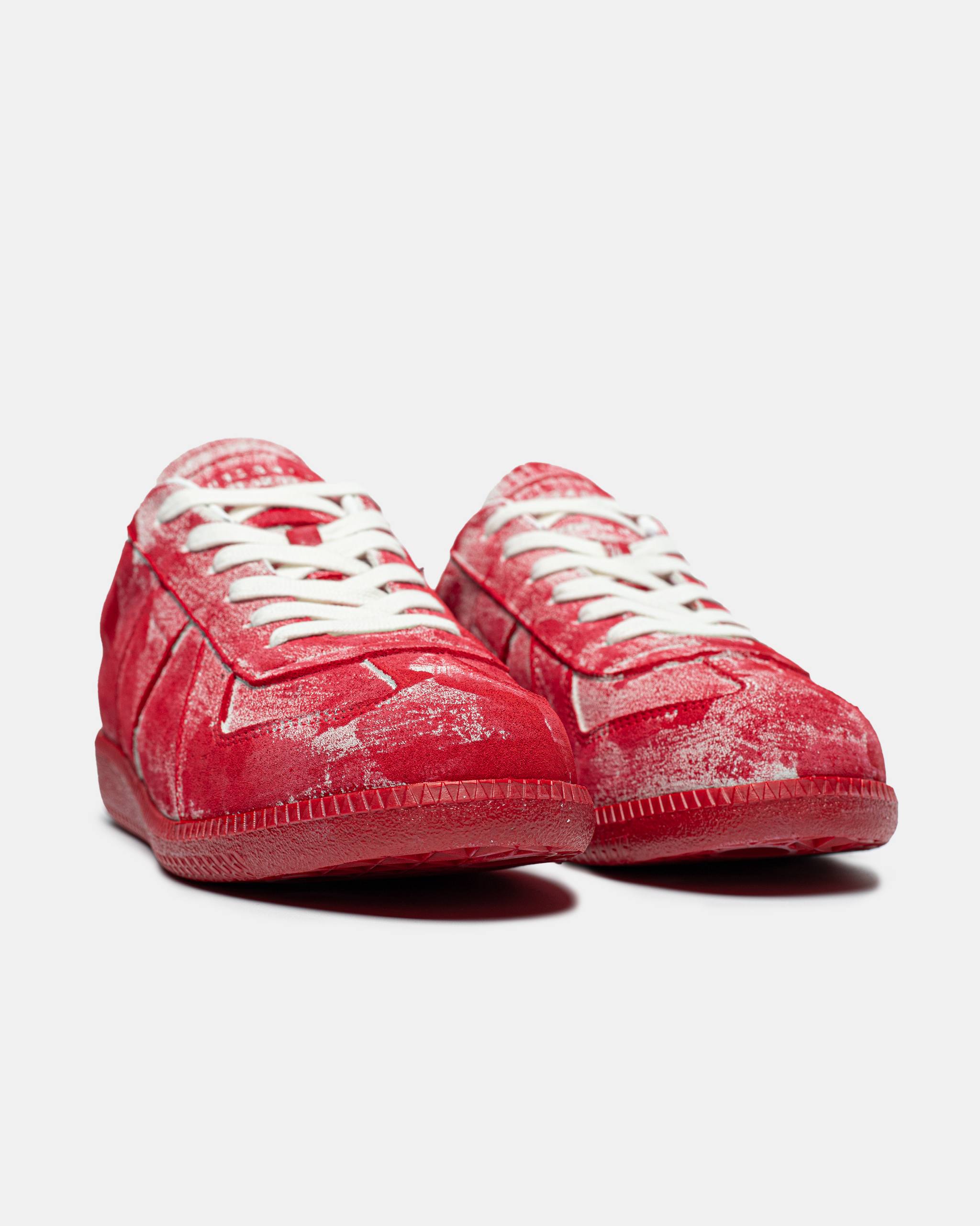MAISON MARGIELA REPLICA LOW TOP SNEAKER IN "PAINTED RED"