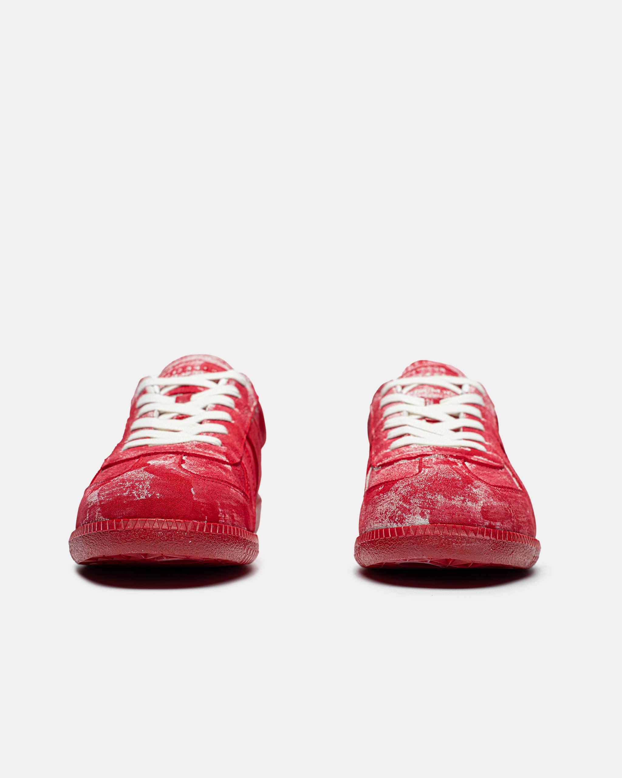 MAISON MARGIELA REPLICA LOW TOP SNEAKER IN "PAINTED RED"