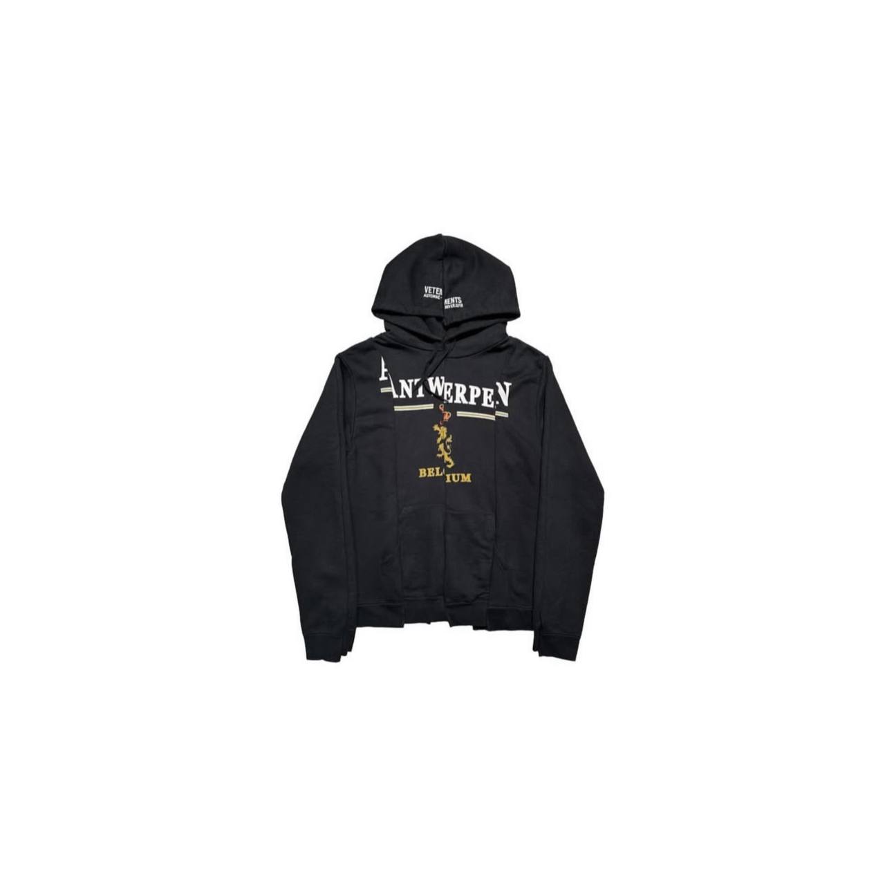 VETEMENTS REWORKED ANTWERPEN HOODIE IN BLACK