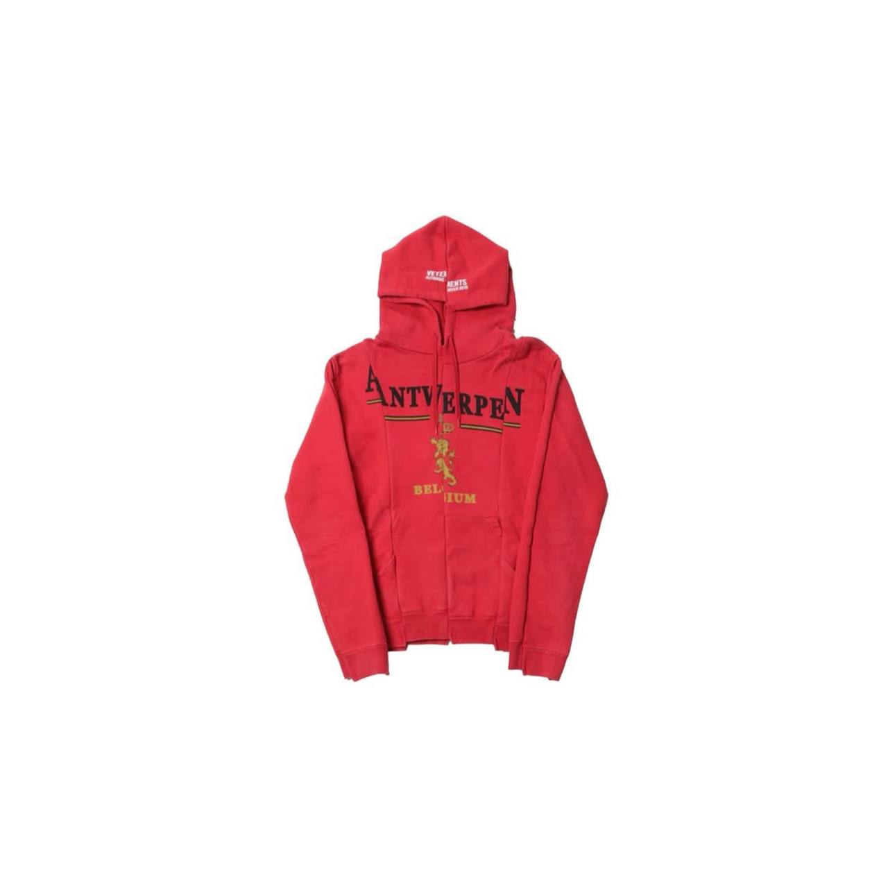 VETEMENTS REWORKED ANTWERPEN HOODIE IN RED