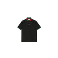 GUCCI COTTON PIQUET POLO WITH WEB COLLAR