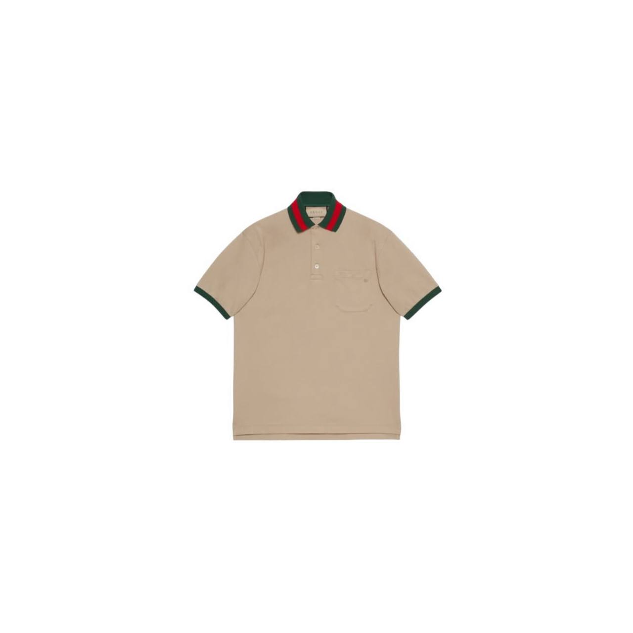 GUCCI COTTON PIQUET POLO WITH WEB COLLAR