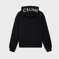 CELINE ZIPPED HOODIE IN COTTON FLEECE IN BLACK/WHITE