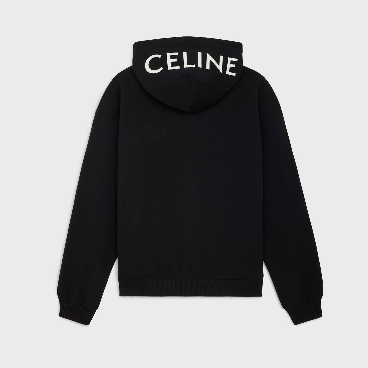 CELINE ZIPPED HOODIE IN COTTON FLEECE IN BLACK/WHITE