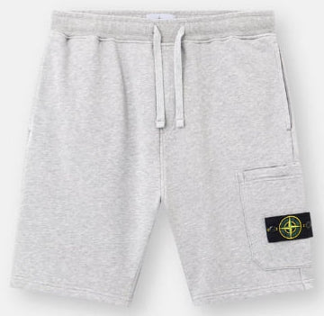STONE ISLAND CARGO BERMUDA SHORTS IN DUST GREY MELANGE