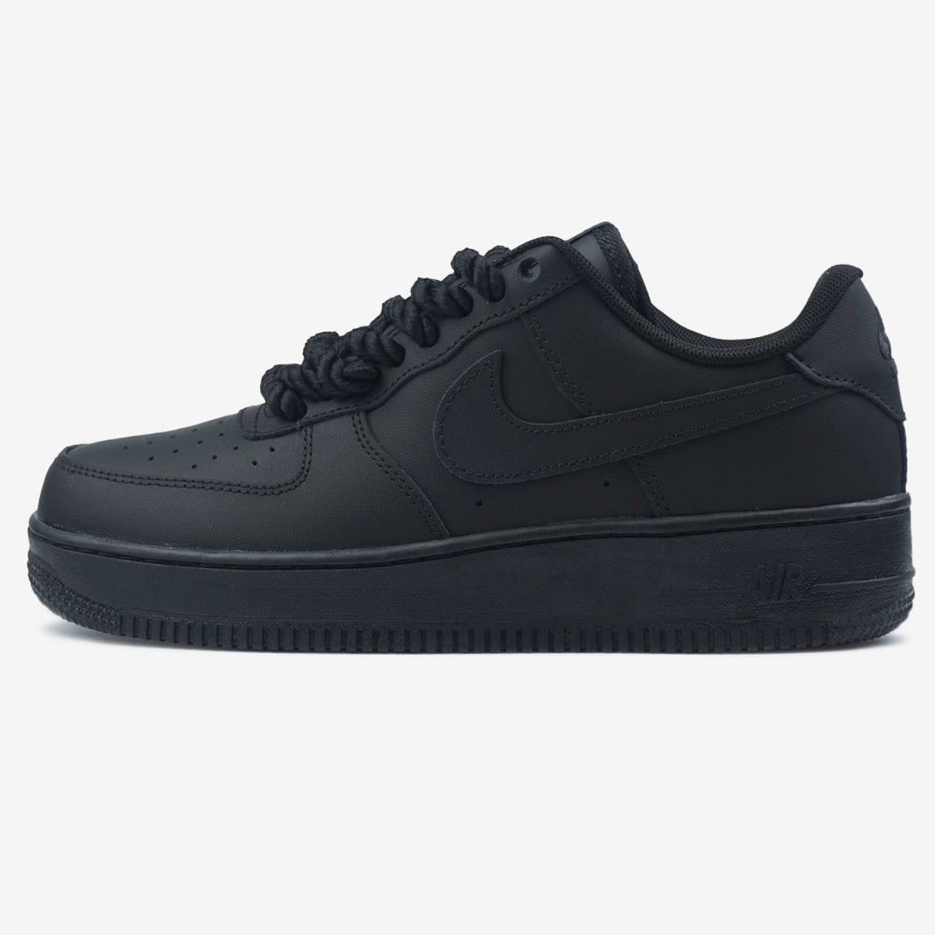 NIKE AIR FORCE 1 LOW BLACK ROPE LACES