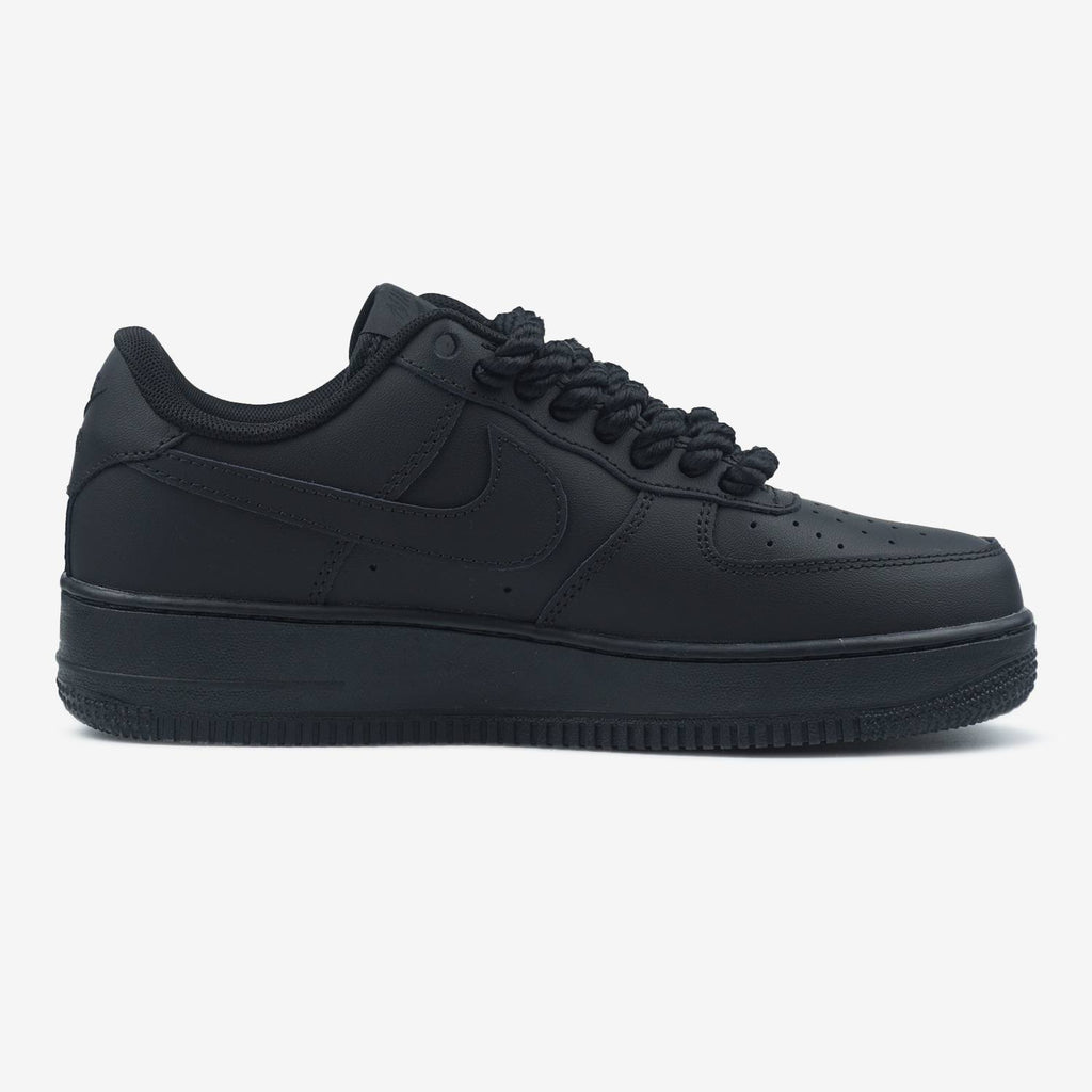 NIKE AIR FORCE 1 LOW BLACK ROPE LACES