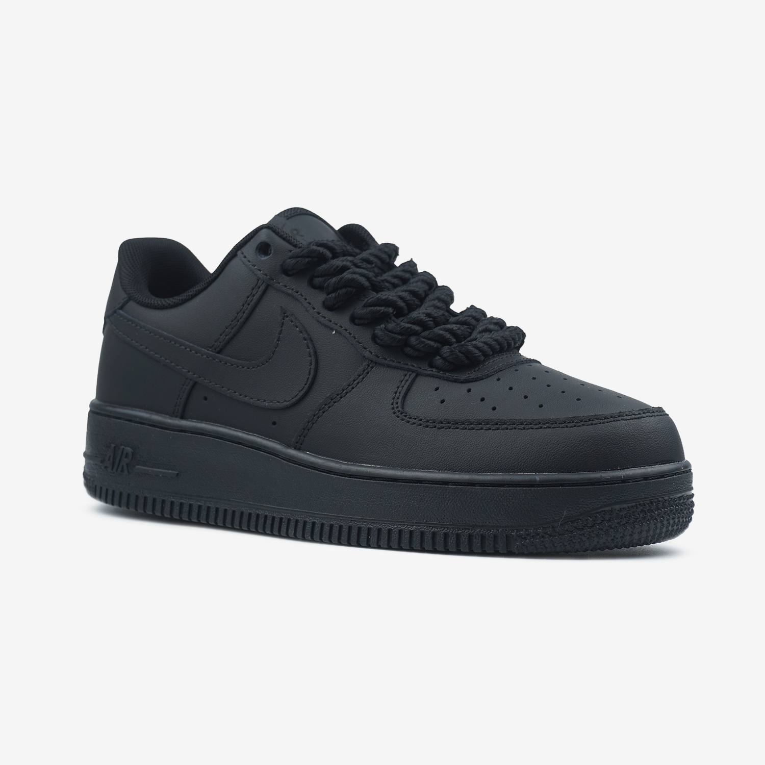 NIKE AIR FORCE 1 LOW BLACK ROPE LACES
