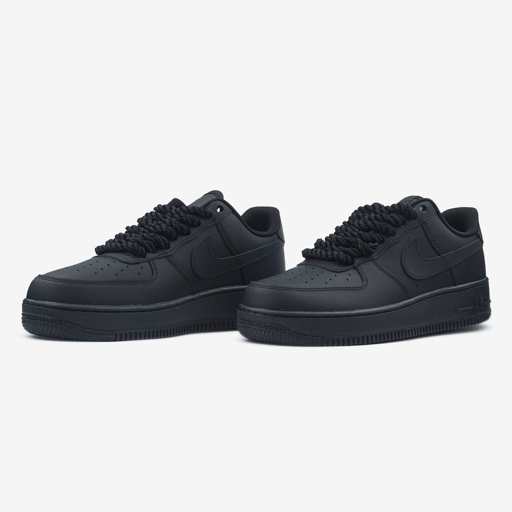NIKE AIR FORCE 1 LOW BLACK ROPE LACES