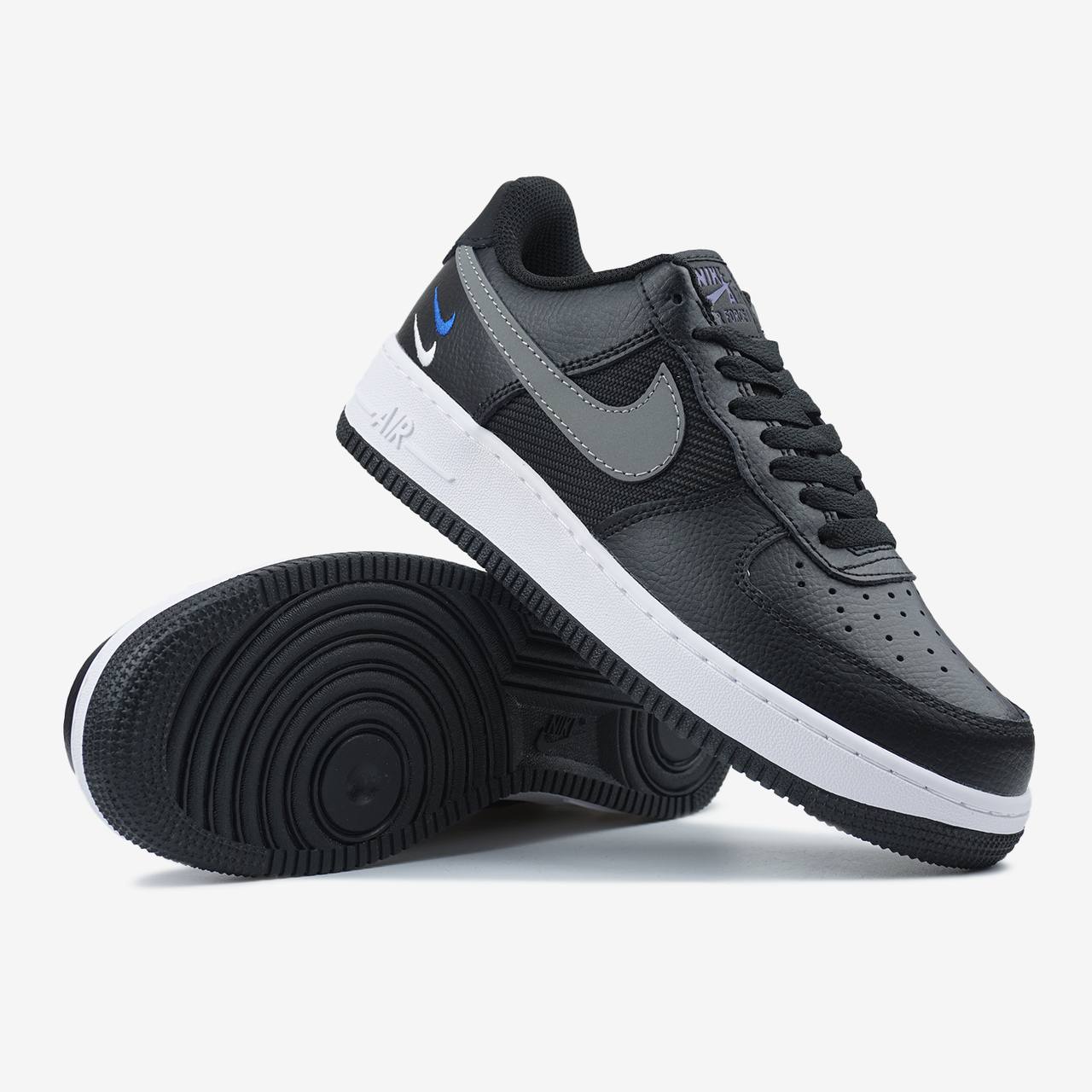 NIKE AIR FORCE 1 LOW SE MINI SWOOSH CASUAL SHOES BLACK