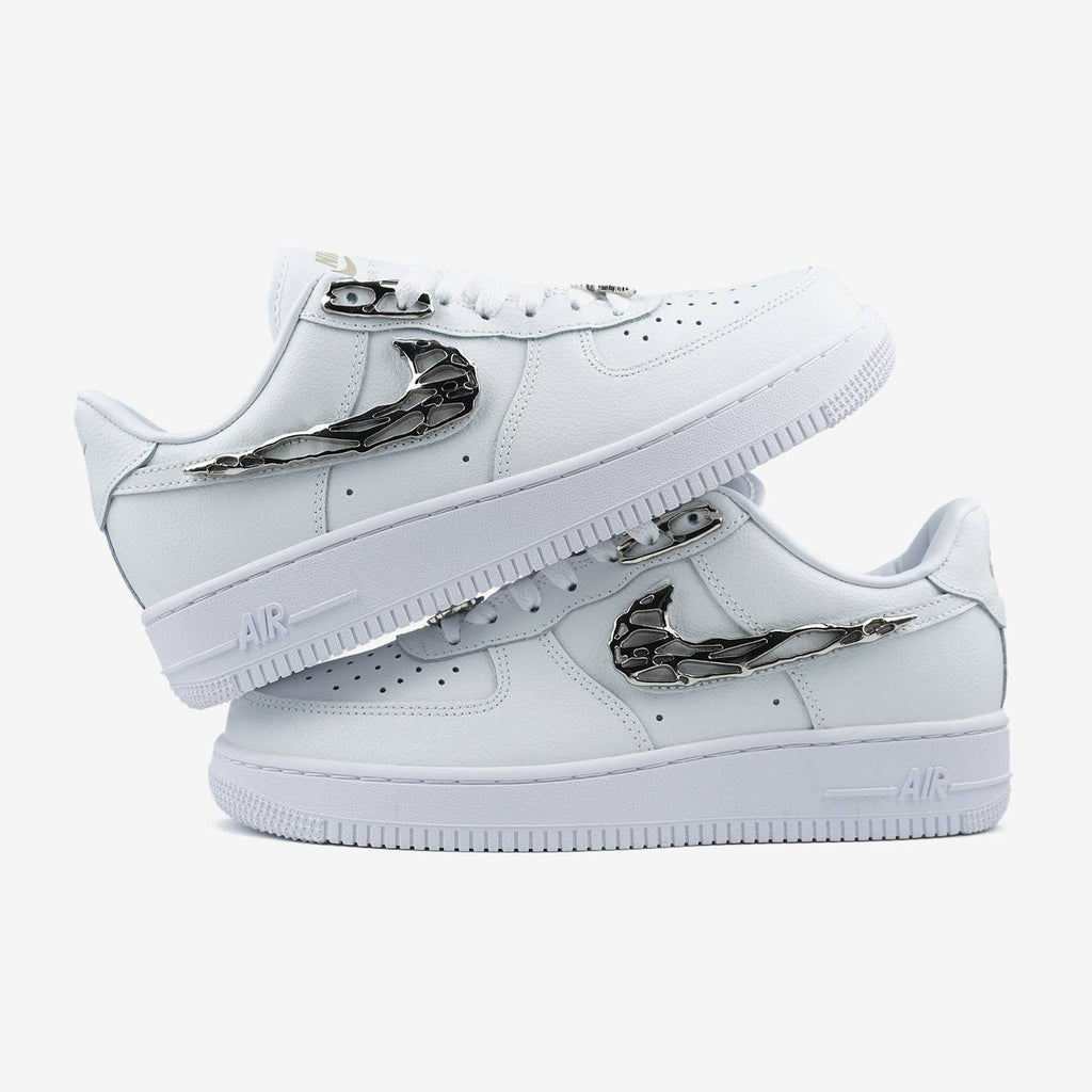 NIKE AIR FORCE 1 LOW MOLTEN METAL SILVER WHITE