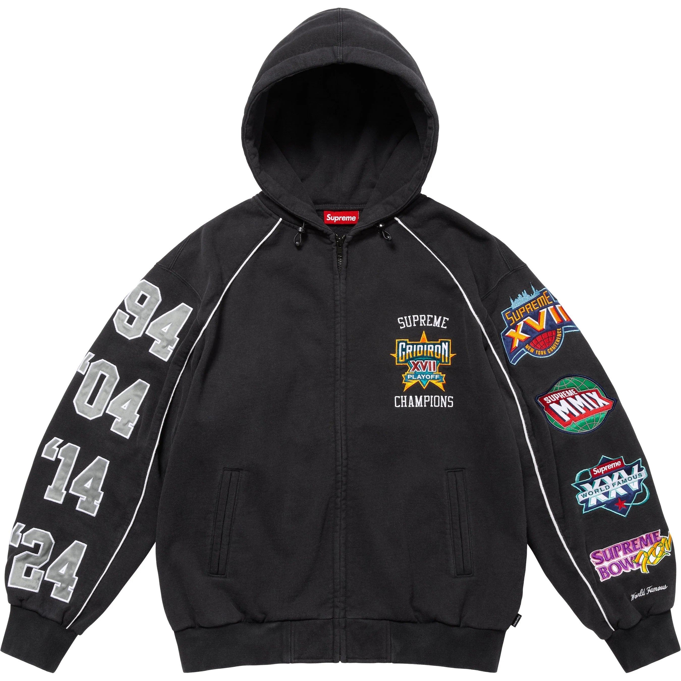 SUPREME PLAYOFFS ZIP UP HOODED SWEATSHIRT